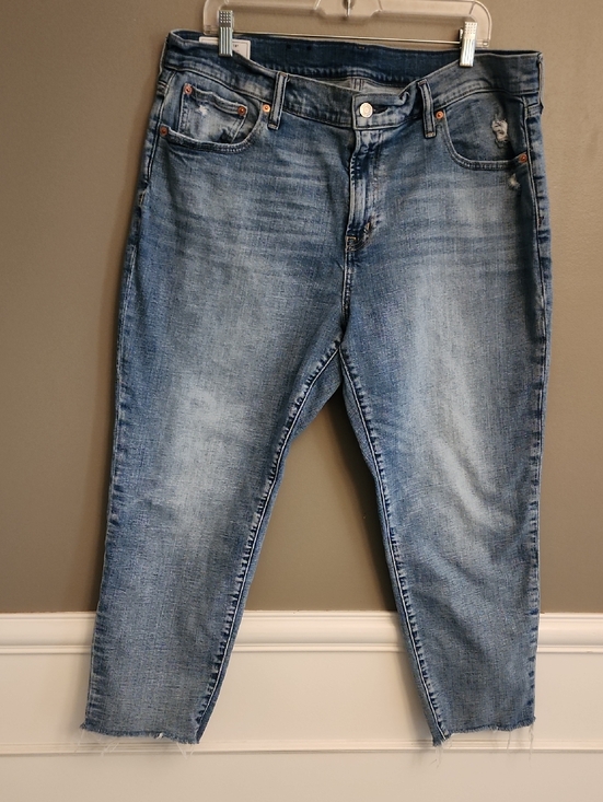GAP Denim - GAP Girlfriend Mid Rise Distressed Cropped Jeans
